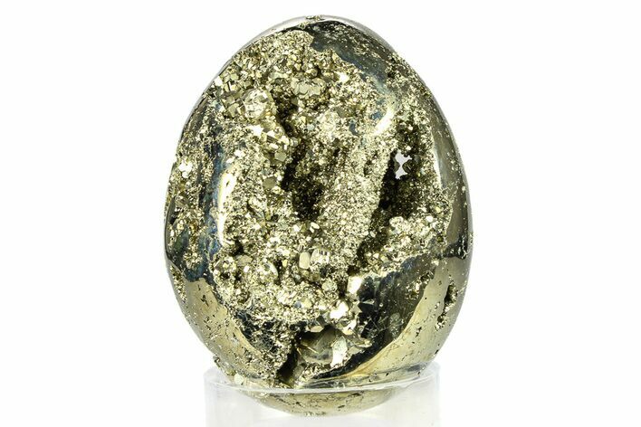 Polished Pyrite Egg - Peru #302409